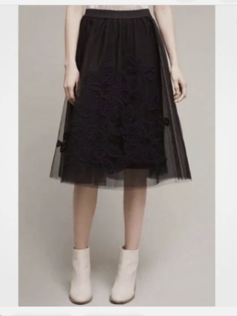 EUC ANTHROPOLOGIE Maeve TULLE Skirt MED